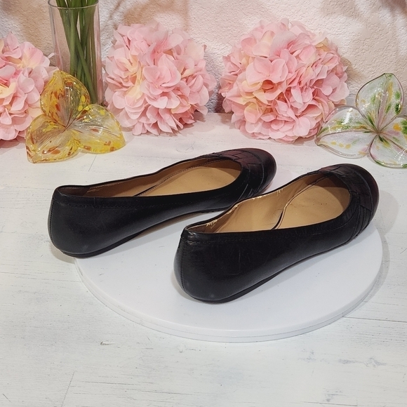 BANDOLINO Black Leather Ballet Flats Size 8.5M - Picture 5 of 12